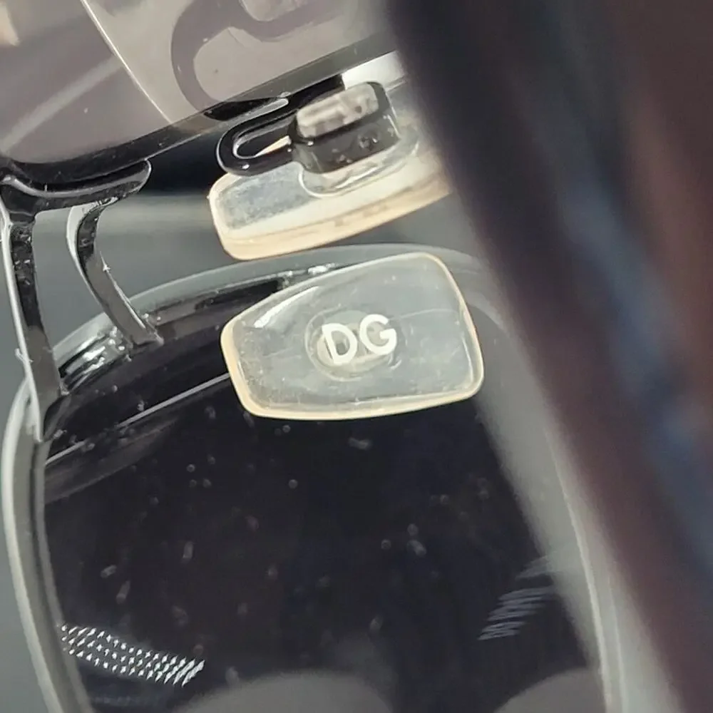 Dolce & Gabbana DG834S‎ Black Acrylic Wrap Rimmed Logo Sunglasses